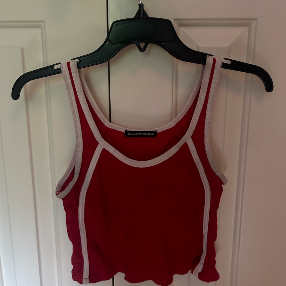 Brandy Melville red and white tank top